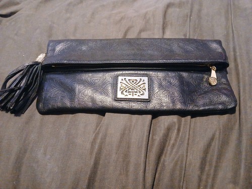 Biba black foldover clutch - biba,