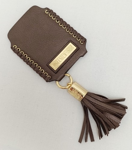 Biba brown leather luggage tag - brown,