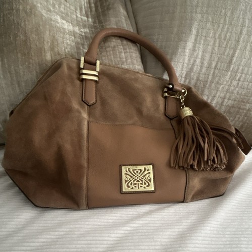Biba brown leather suede - leather, top