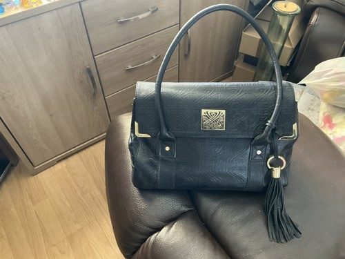 Biba black embossed leather - black,