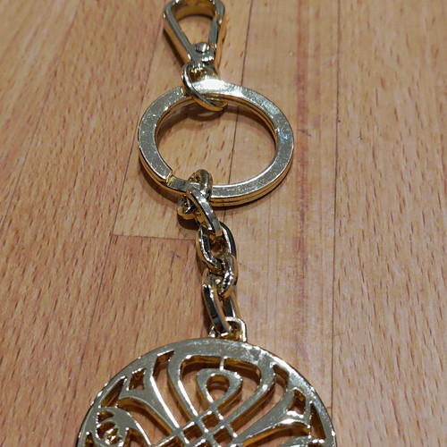 Biba gold metal keyring with - gold,
