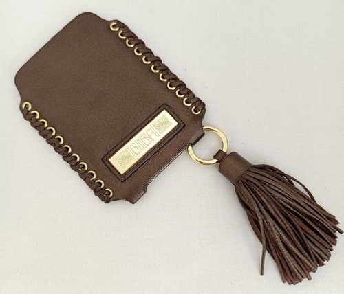 Biba brown leather luggage tag - brown,